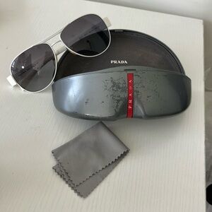 Prada Aviator Oversized White Unisex Y2K 90's 00's Sunglasses